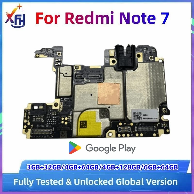 מקורי סמארטפון Mainboard Xiaomi Redmi הערה 7 לוח האם 32GB 64GB 128GB עבור Redmi הערה 7 Pro אלקטרוניים ניידים לוח - 1