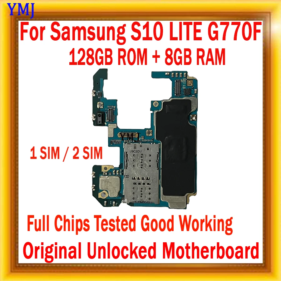 משלוח חינם 128GB ROM עבור Samsung Galaxy S10 לייט G770F SM-G770F לוח האם המקורי סמארטפון ההיגיון לוח ראשי עבודה מלא - 1