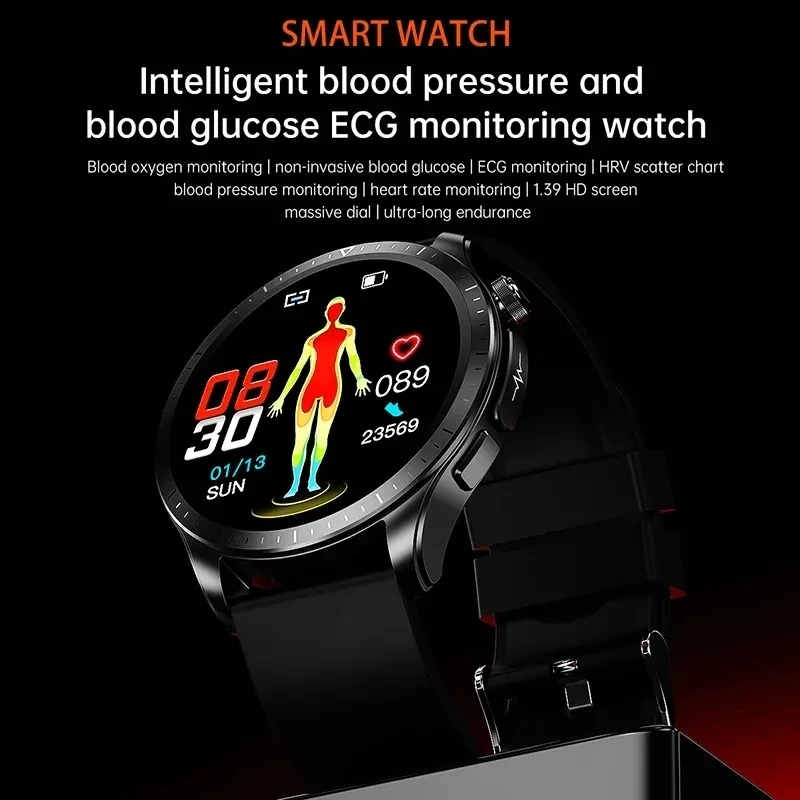 2023 חדש הגלוקוז בדם שעון חכם גברים א. ק. ג+PPG לחץ דם בריאות צג שעונים IP68, עמיד למים Smartwatch נשים Xiaomi - 1