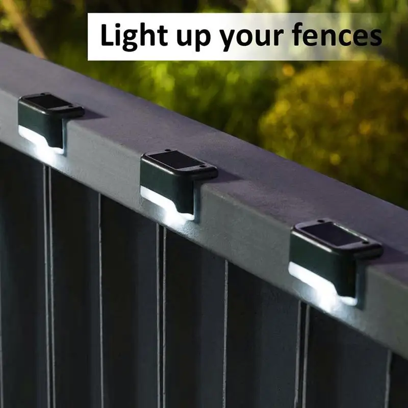 16pcs LED מנורה סולרית נתיב מדרגות חיצוני עמיד למים קיר אור גן נוף שלב סיפון אורות מרפסת גדר שמש מנורות - 1