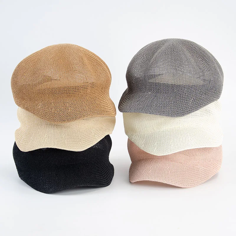 2023 מתומן כובע קש נשים קיץ דק כתב כובע צייר מתכוונן חבל סרוגים כומתה רשת לנשימה Boinas פארא Mujer - 1