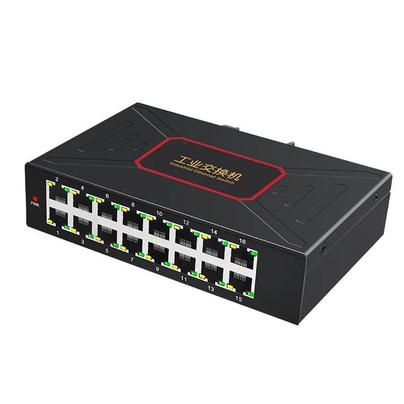אספקת 16 יציאות תעשייתי מתגי Ethernet 10/100Mbps דין מעקה מסוג RJ45 רשת מתג 16 port gigabit switch - 1