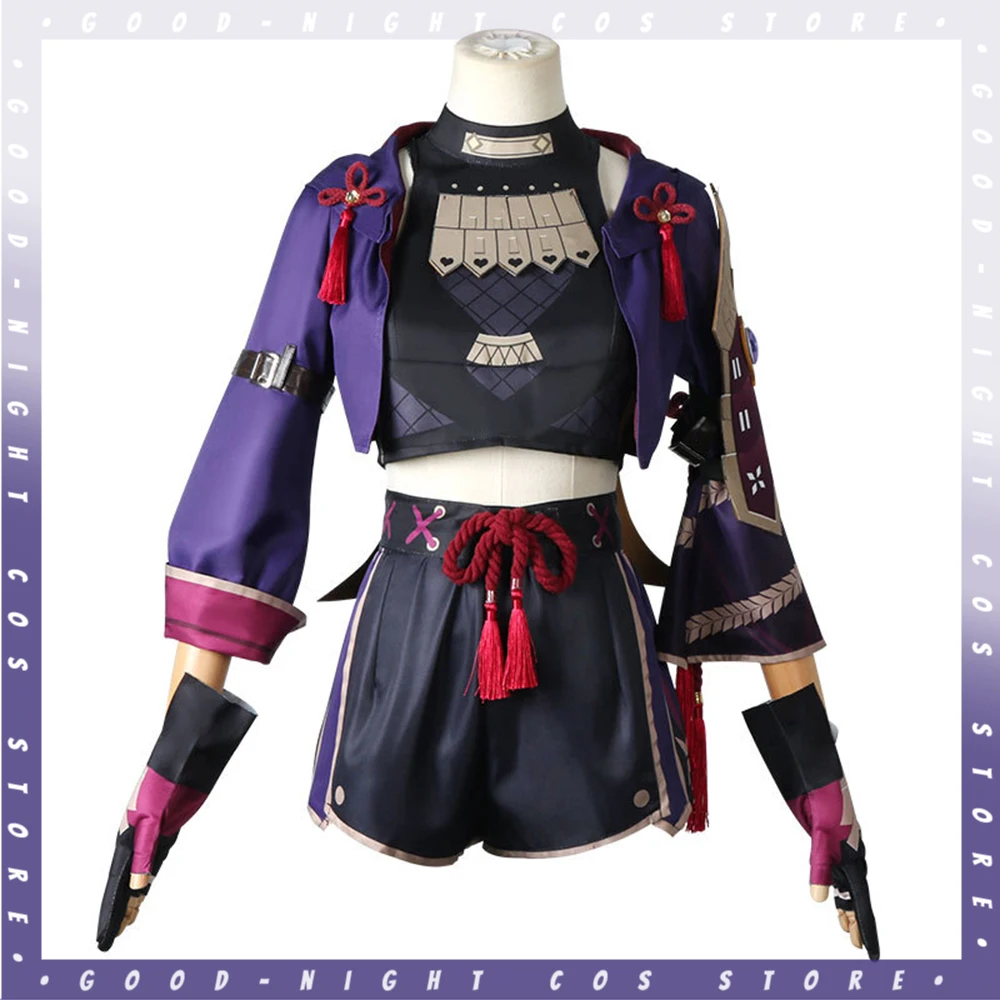 משחק Genshin השפעה Kuki Shinobu קוספליי פאה לתחפושת Genshin נינג ' ה בחליפה תלבושת נשים מסכת מסיבת ליל כל הקדושים משחק תפקידים סט מלא - 1