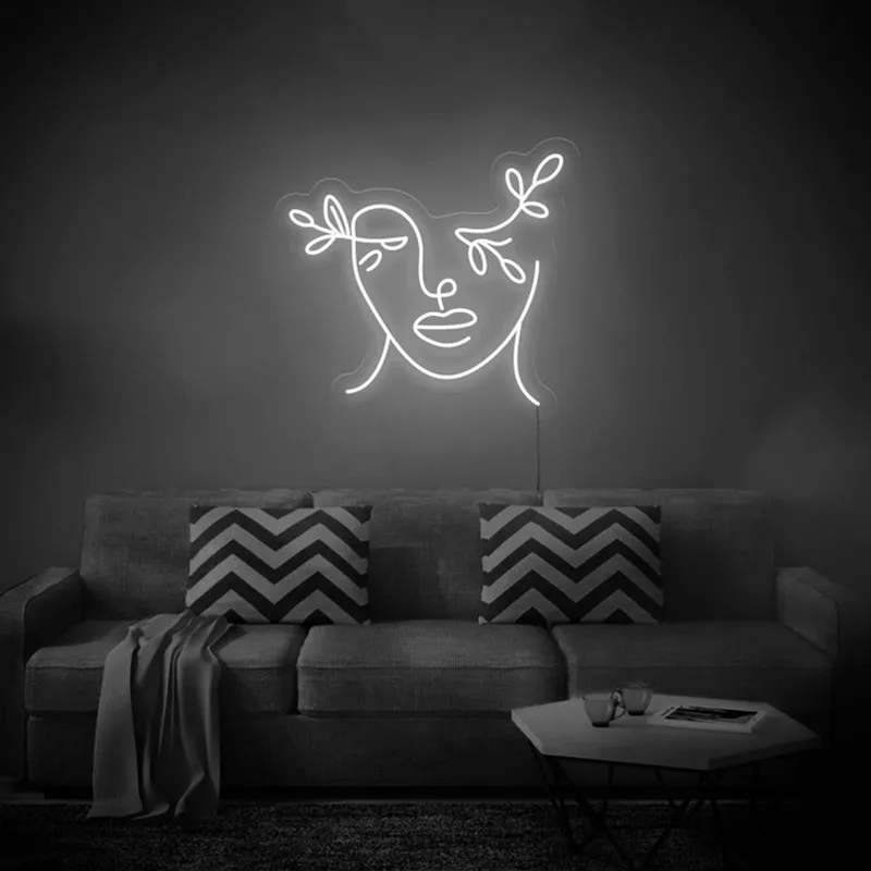 מותאם אישית ניאון אמא טבע פנים Led שלט ניאון אור מנורת Led הביתה עיצוב חדר קיר בעיצוב סימן עיצוב אמנות ילדה הפנים שלט מתנה - 1