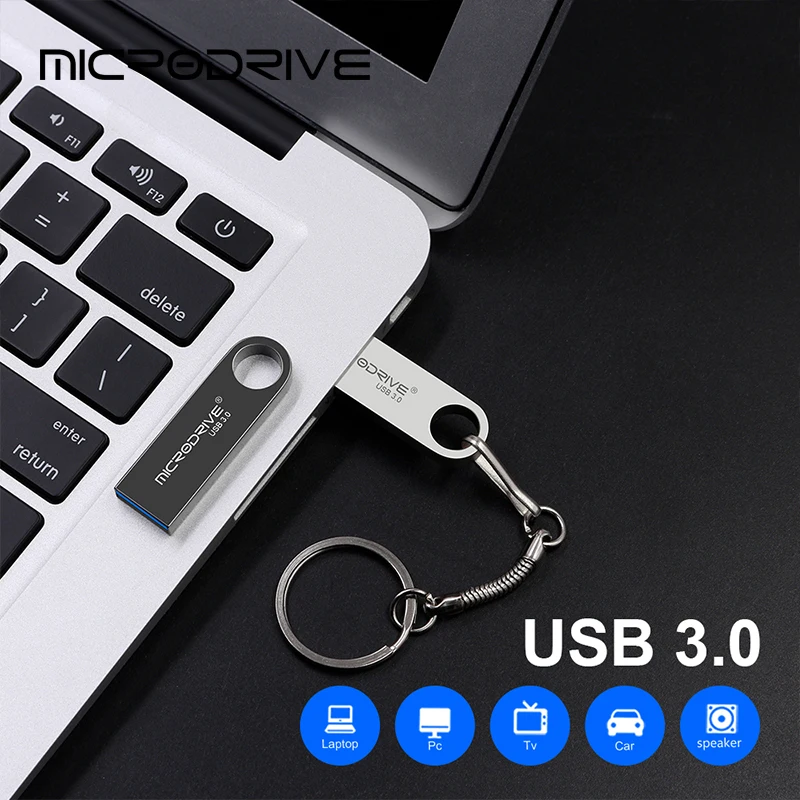 כונן הבזק מסוג USB 3.0 מקל זיכרון Pendrive 128GB 64GB 32GB 16GB השתלמות USB 3.0 עמיד למים 64GB 128GB מהירות גבוהה מתכת 3.0 USB דיסק - 1