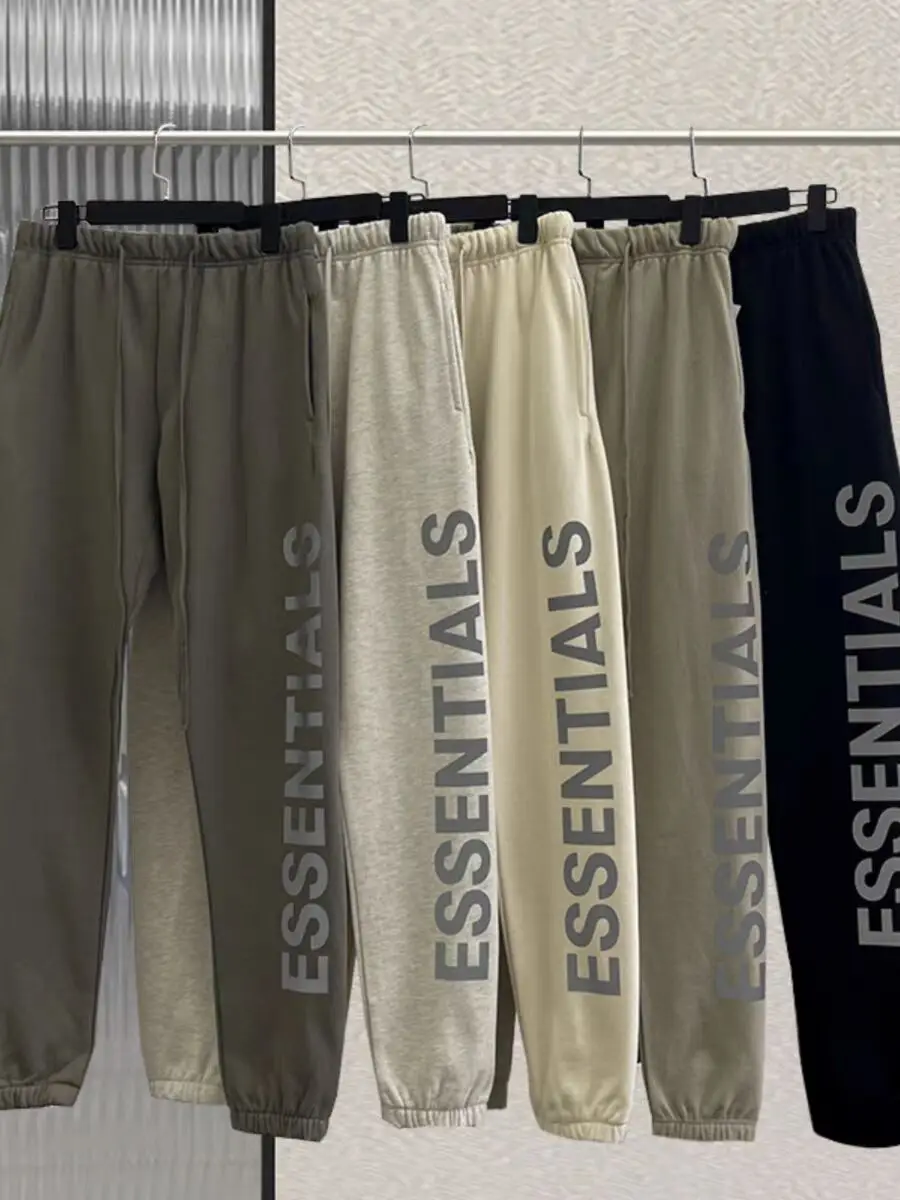 2023 החדש יסודות מכנסיים מכתב מודפס לוגו כותנה מכנסי מותג האופנה oversize חופשי יוניסקס באיכות גבוהה מזדמנים מכנסיים - 1