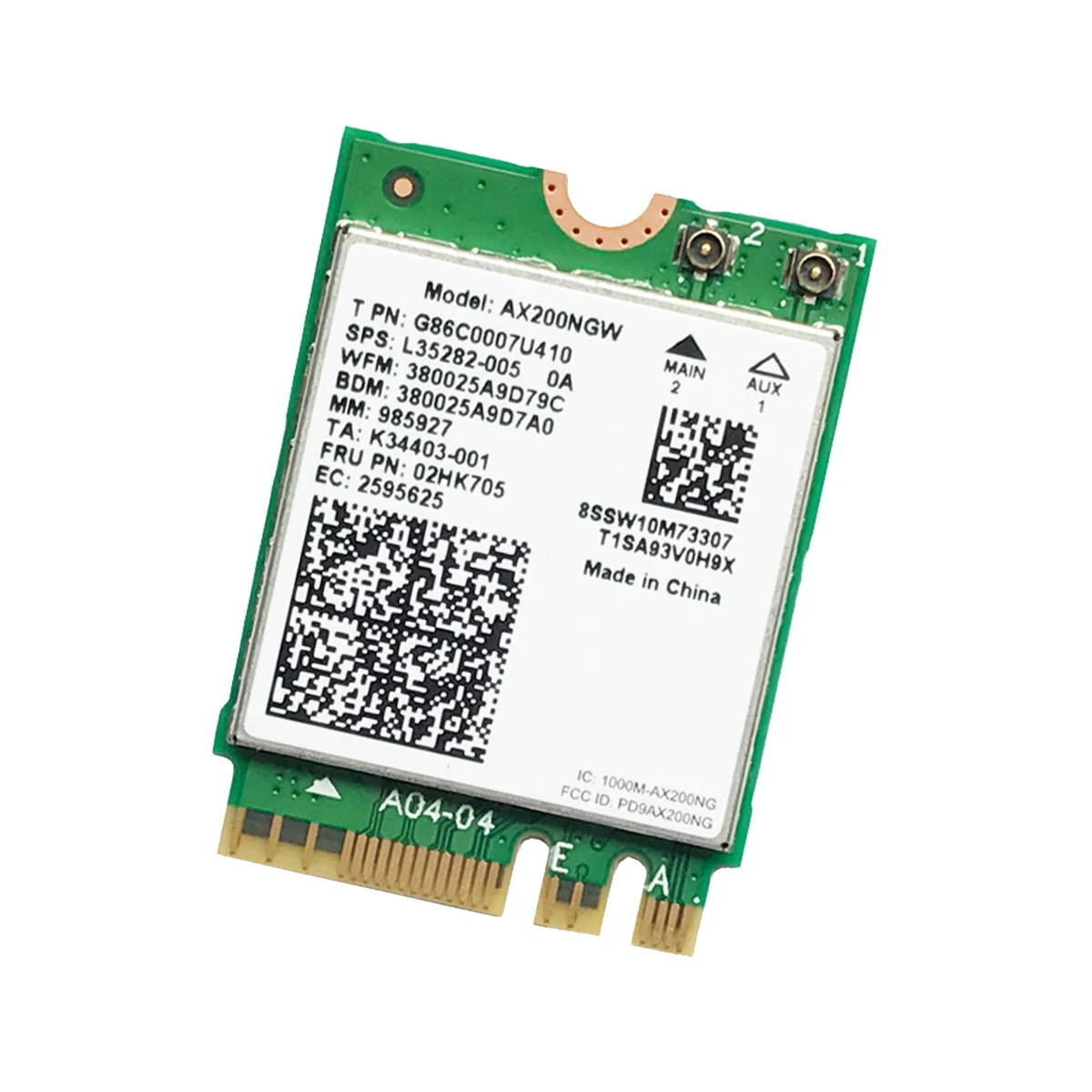 AX200 AX200NGW כרטיס רשת M. 2 NGFF WiFi כרטיס Bluetooth 5.0 WiFi 6 2.4 G/5G 802.11 Ac/גרזן WiFi Wireless Adapter כרטיס - 1