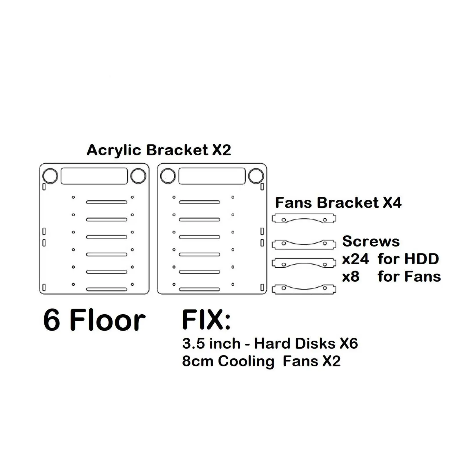 DIY 3 5אינטש אקרילי קשיח, תושבת אביזרים עבור דיסק קשיח מוצק בקומה 6 - 1