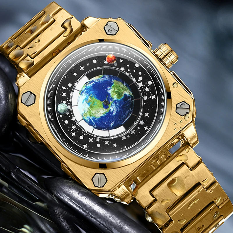 2023 העיצוב החדש זהב קוורץ שעונים Mens העליון מותג יוקרה מלא פלדה עסקים Mens שעונים עמיד למים שעוני יד רלו גבר - 1
