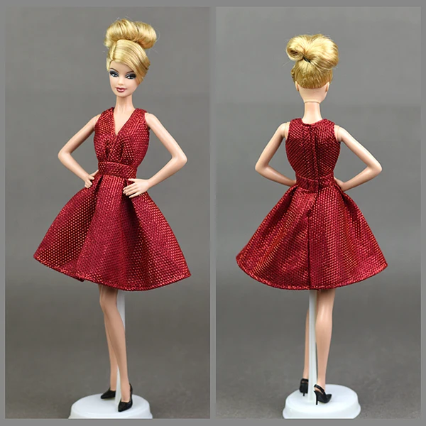 שמלות בובת ייחודי האדום בשמלת ערב להגדיר עבור 29cm בובות שמלות ערב בגדי 1/6 BJD בובה מתנה בובה אביזרים - 1