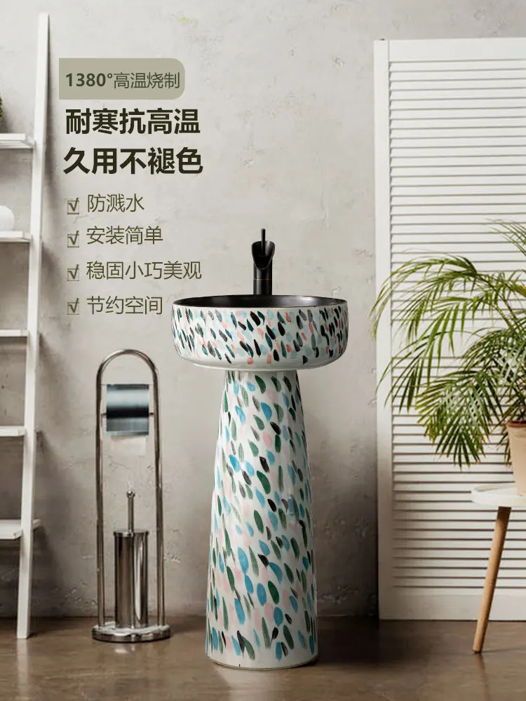 Jingdezhen יצירתי חיצוני חצר באינטרנט סלבריטאים כיור משולב מעמד אגן קטן בדירה מרפסת גן - 2
