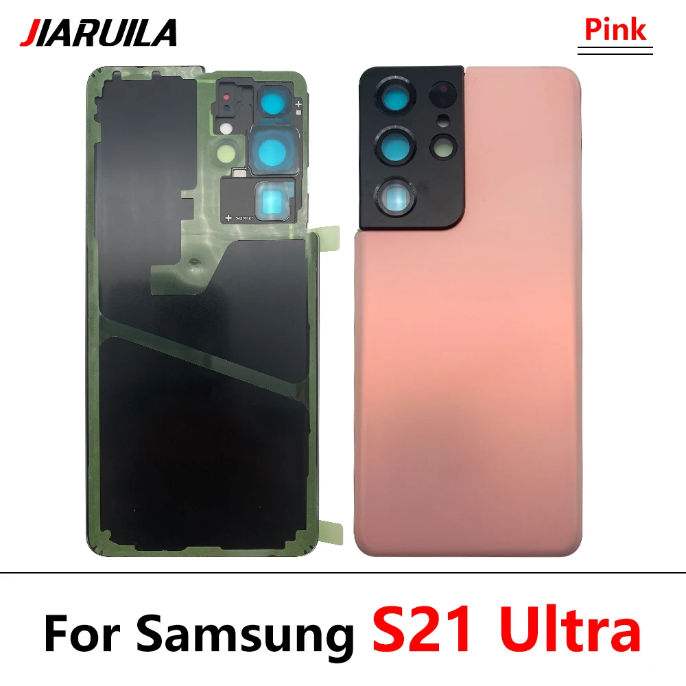 חדשות לסמסונג Galaxy S21 Ultra / S21-פה סוללה כיסוי אחורי הדלת האחורית דיור חלופי במקרה דבק עם מצלמה עדשת זכוכית - 2