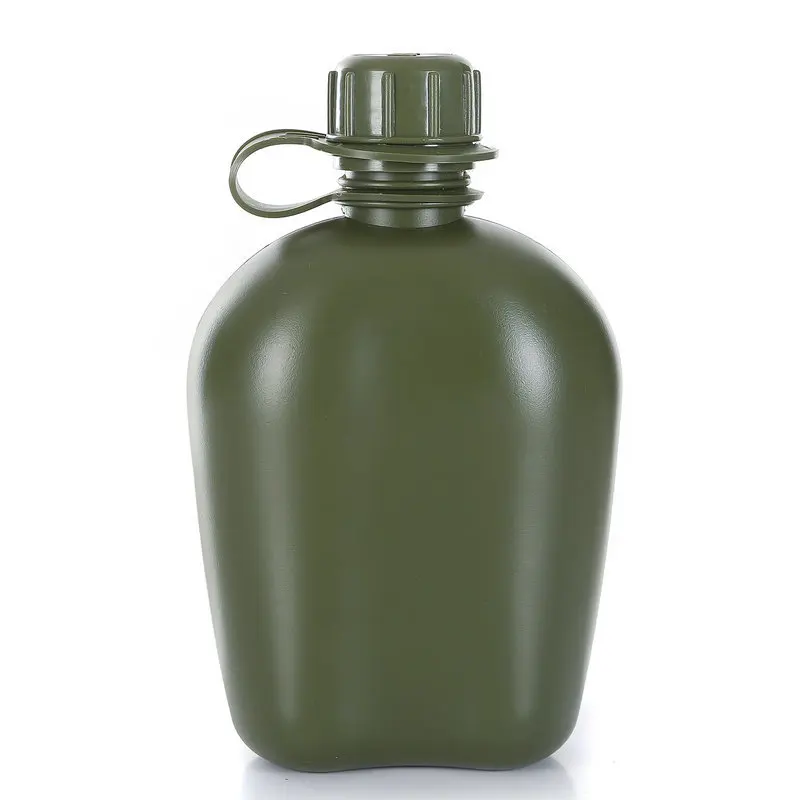 1 ליטר חיצוני הצבאי המימייה בקבוק קמפינג טיולי הליכה תרמילאות הישרדות בקבוק מים סיר עם מכסה המימייה קומקום - 2
