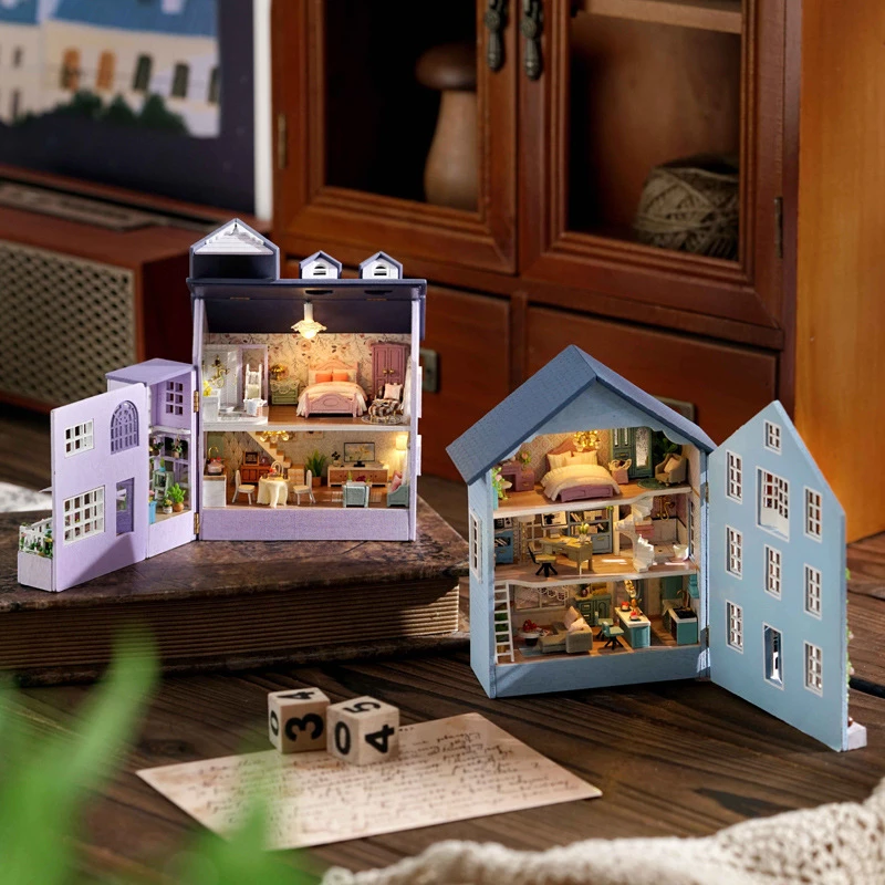חדשות Diy עץ מיניאטורי ערכת בניין בתי בובות עם ריהוט אור Molan Casa בובות בעבודת יד צעצועים עבור בנות מתנות חג המולד - 2