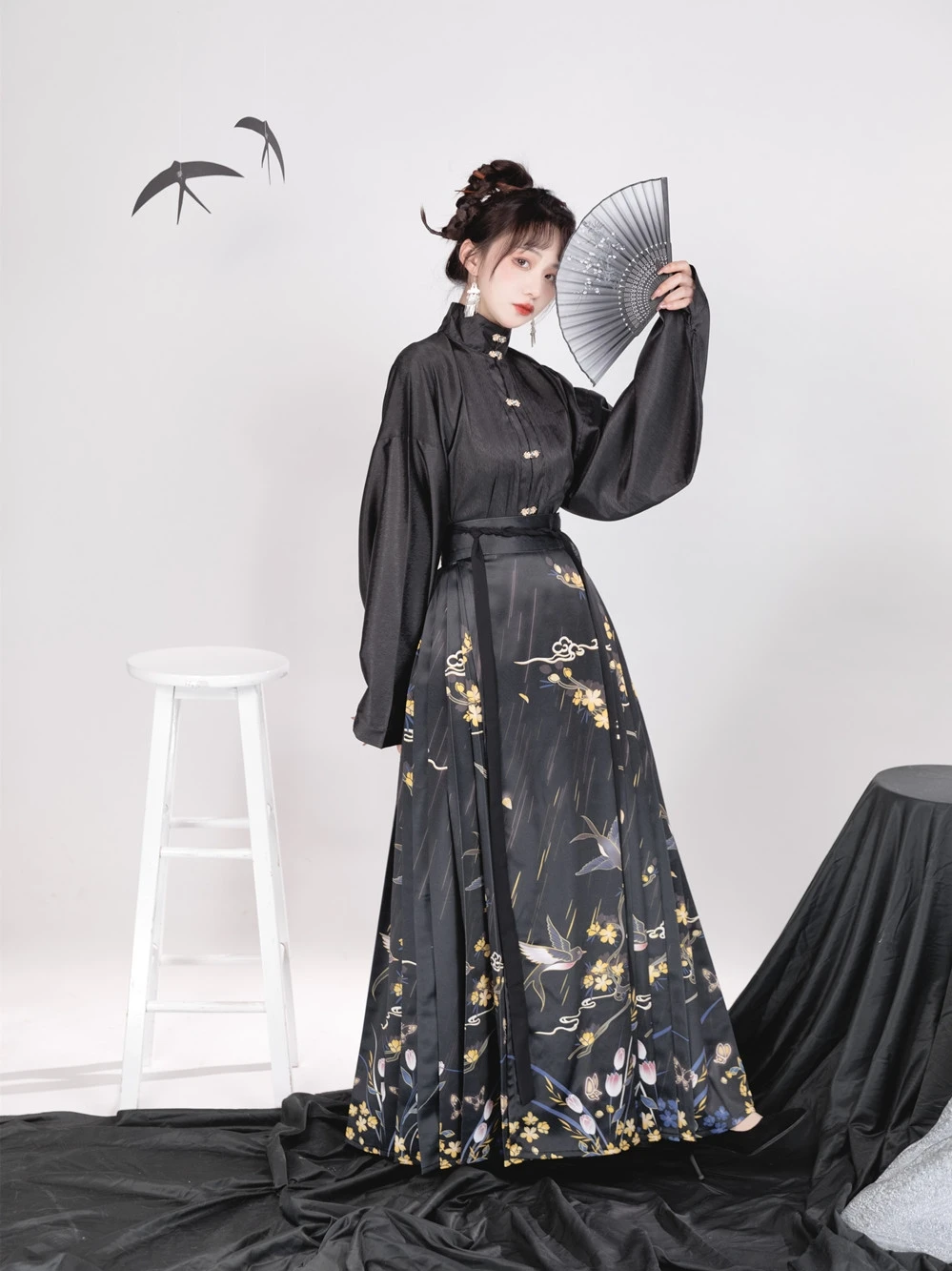 2023 סינית עתיקה שושלת מינג נשים, בגדי אופנה חדשה סגנון שרוול ארוך ארוך רופף שמלת רטרו יומי פיות hanfu להגדיר - 2