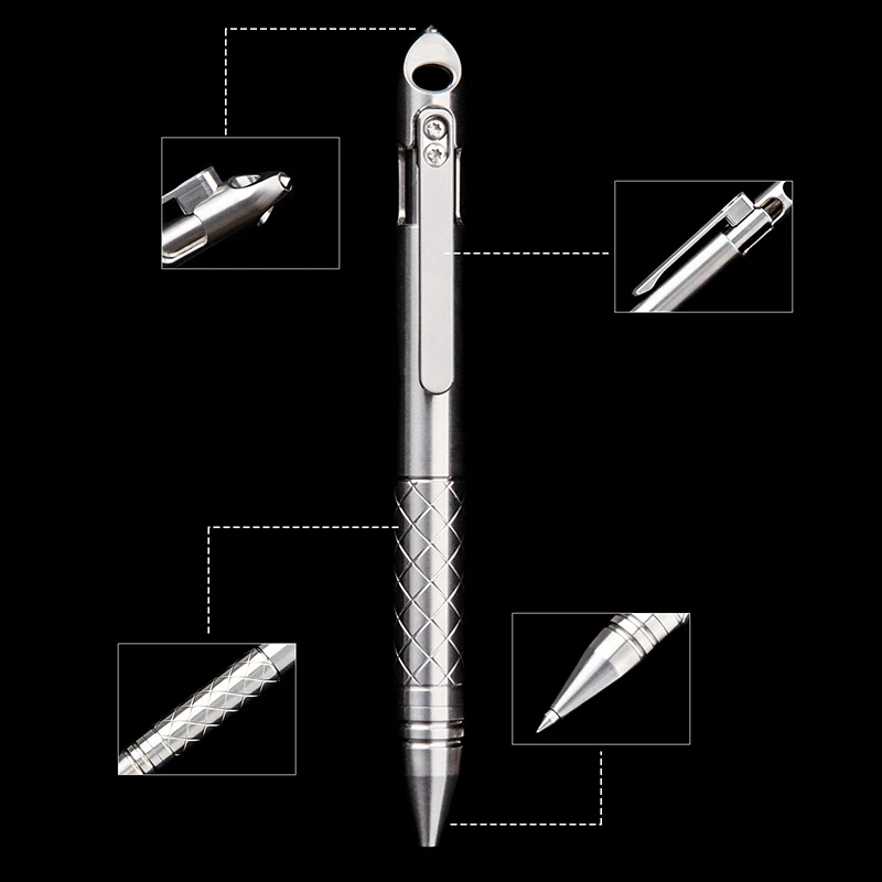 סגסוגת טיטניום טקטי עט המשרד לעסקים כתיבה חתימה בעט לחיצה על עט EDC כלי - 2