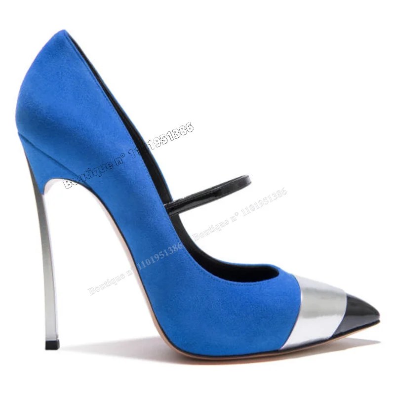 מעורבות צבע להחליק על משאבות מתכת העקב נעלי נשים הלהקה עיצוב אופנה נעלי עקבים גבוהים נעלי מסיבת 2023 Zapatillas Mujer - 2