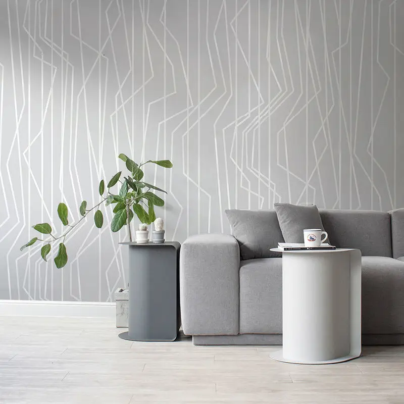 אופנה שמנת-לבן עקומת פס טפט 3d קו מודרני מינימליסטי חדר מגורים חדר שינה טלוויזיה רקע קיר בעיצוב קיר נייר - 2