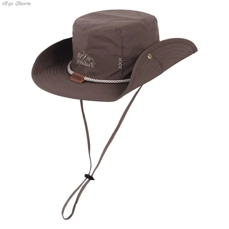 דייג הכובע של גברים, נשים, קיץ לנשימה קרם הגנה כובע חיצוני קמפינג לטיפוס הרים, דיג כובע המערבי כובע בוקרים - 2