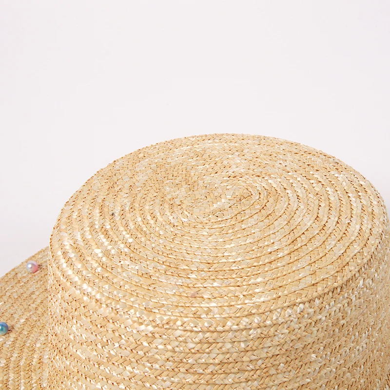 קיץ החדש בסגנון פרל שרשרת, כובע קש חיצונית מסיבת חתונה שמש כובעים אלגנטיות החוף שמשיה כובע מגבעת כובע נשי מזדמן - 2