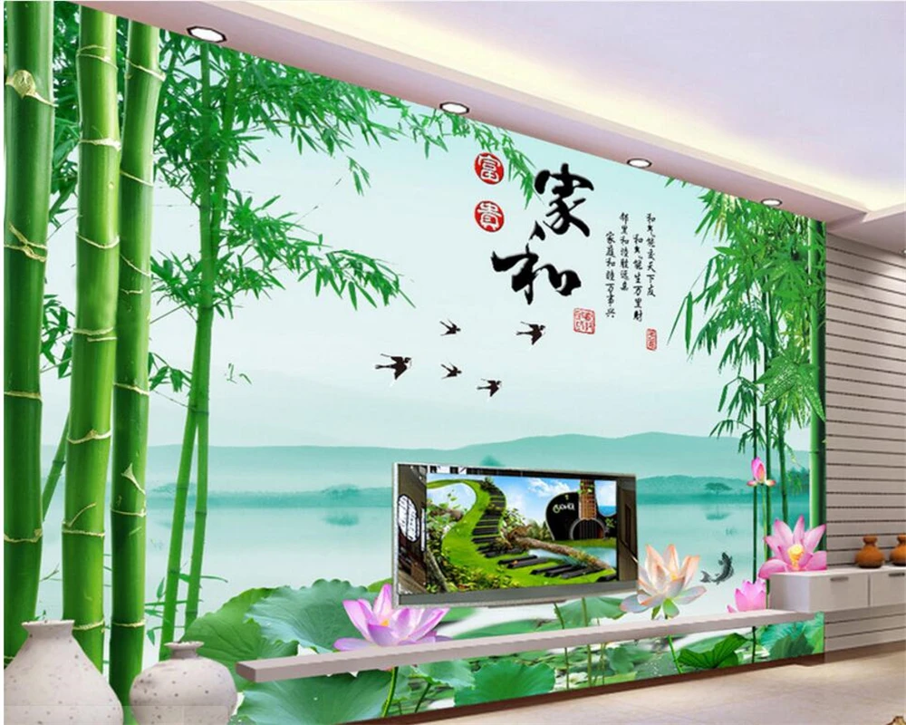 Beibehang מודרני קישוט הבית 3D טפט הביתה ועשיר במבוק לבלוע נוף 3d חדר טפט נוף 3d טפט - 2