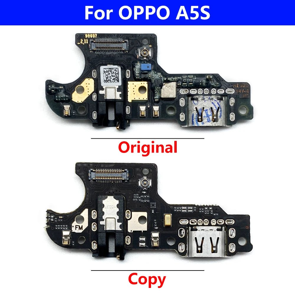 10Pcs，טעינת USB שקע יציאת מיקרופון מחבר מזח לוח להגמיש כבלים תיקון עבור OPPO A1k A3S A5S Realme 7 8i 2 C12 C15 C21 - 2