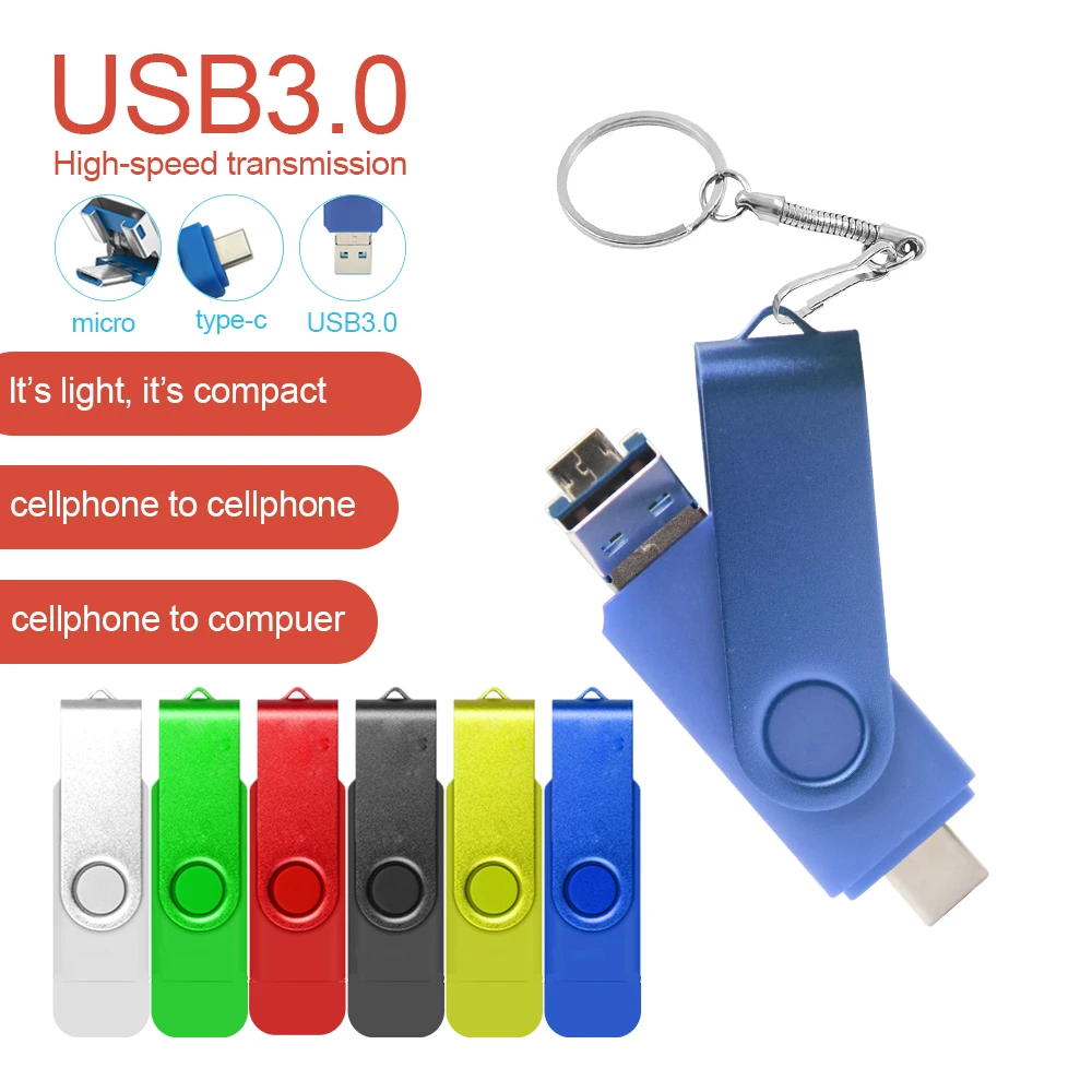 USB 3.0 סוג C כונן הבזק מסוג USB Pendrive OTG כונן עט 256GB 128GB 64GB 32GB 16GB USB 3 ב-1 מהירות גבוהה USB Pendrive - 2