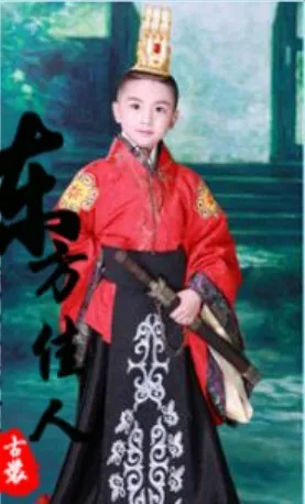 זיי ז ' או Qu שושלת האן הורה-ילד של אמא ובן Hanfu תחפושת קבוצות הילדים של היום ביצועים או תמונה הבית - 2