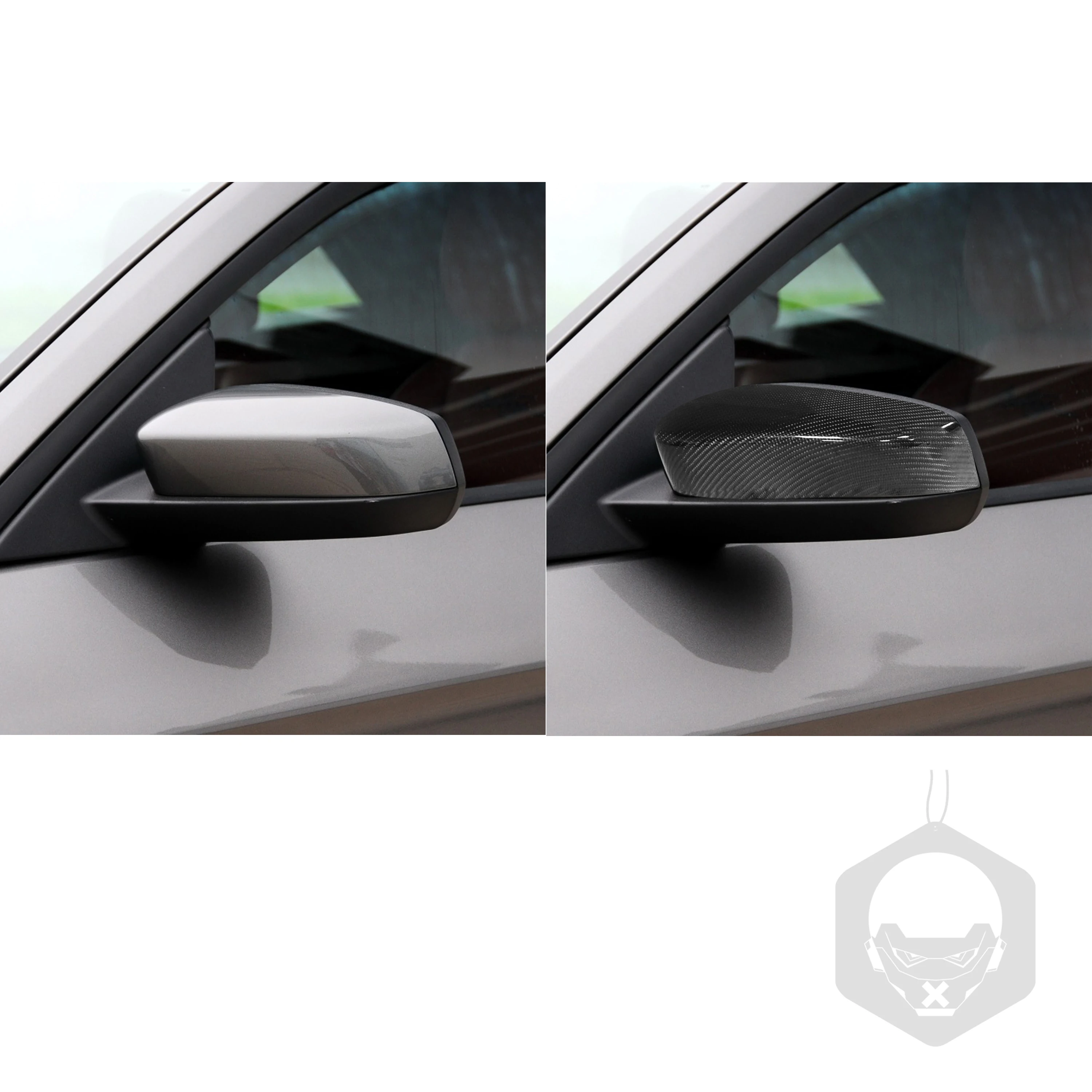 עבור פורד מוסטנג 2008-2013 המראה האחורית כמוסות מכסה 2 יח ' אמיתי סיבי פחמן מעטפת רכב סטיילינג ואביזרים להדביק סגנון שחור - 2