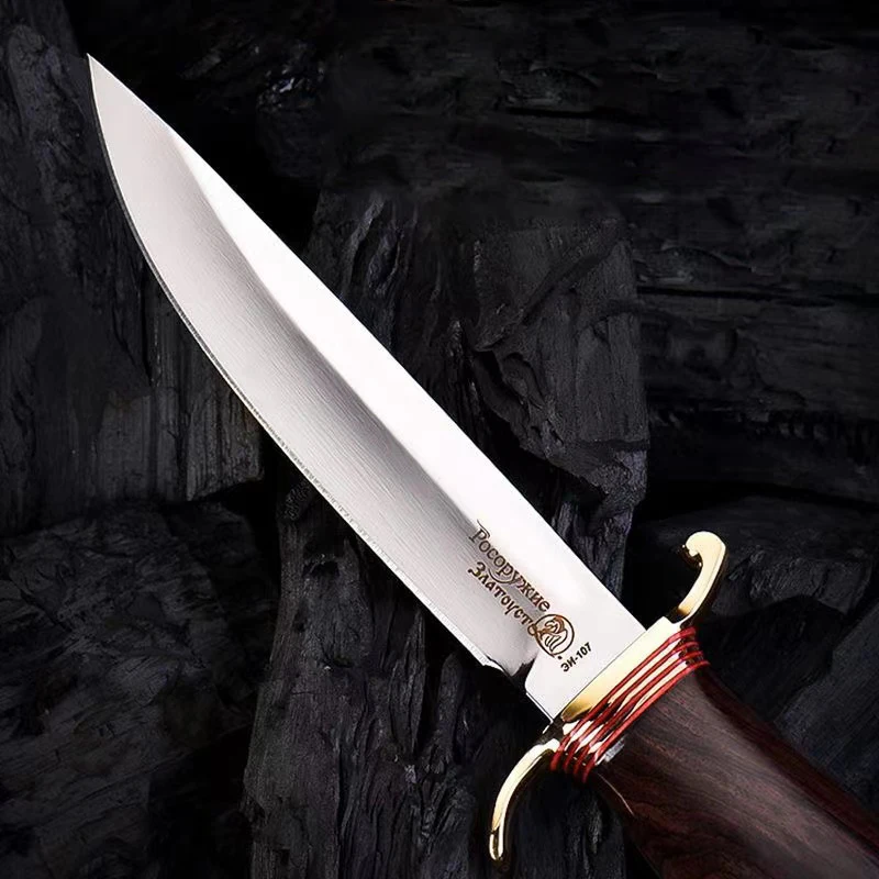בסגנון רוסי D2 פלדה חיצוני הישרדות סכיני ציד קמפינג EDC קבוע להב ישר סכין טקטי כלי הגנה עצמית כלי - 2