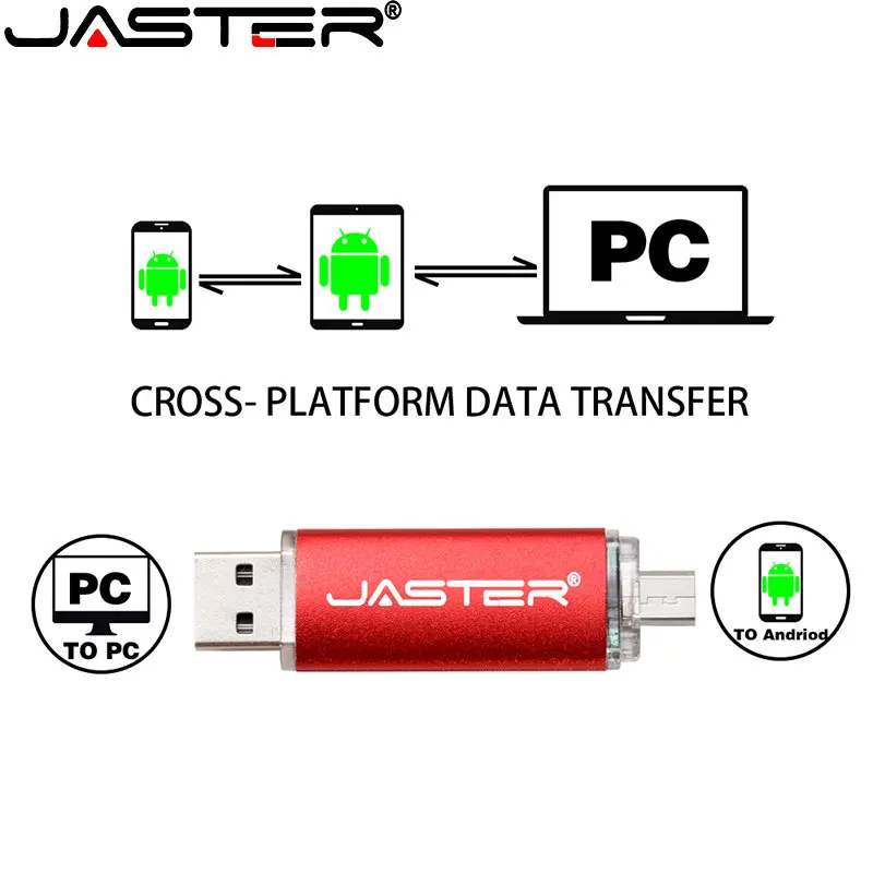 ג ' סטר צבע OTG Flash Drive 64GB מגיע עם דיסק 32GB USB 2.0 16GB עט כונני 4GB מתנות מפתח שרשרת מקל זיכרון אחסון חיצוני - 2