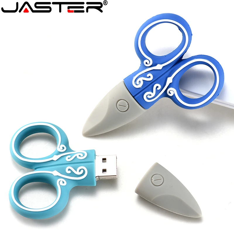 פלסטיק מתכת קריקטורה מיני מספריים USB Flash Drive 64GB נפח מכירות סיטונאי כונן עט 32GB זיכרון U דיסק 16GB 8GB 4GB - 2