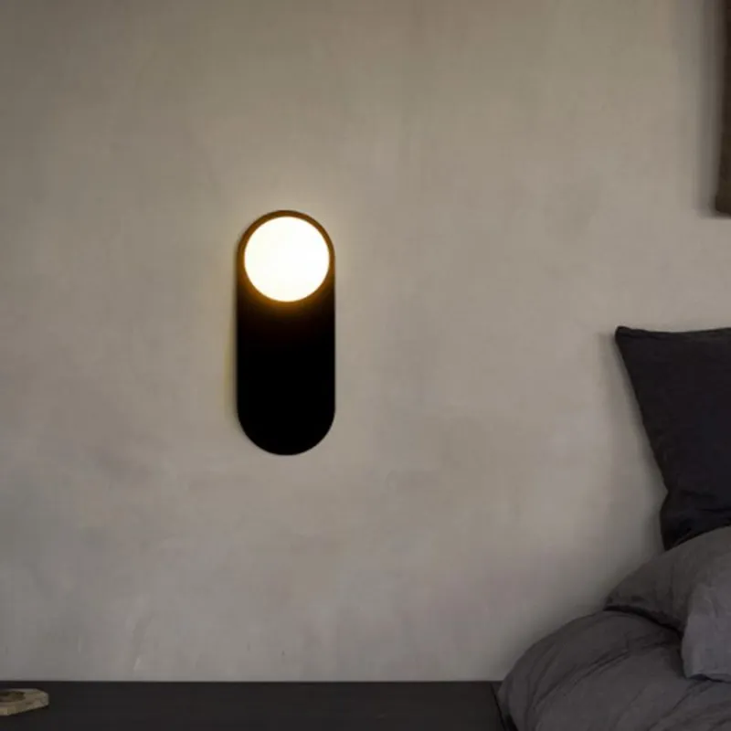 נורדי LED מנורת קיר זכוכית מינימליסטי כתום פמוטי קיר חדר השינה, הסלון למסדרון קישוט אסתטי גופי תאורה - 2