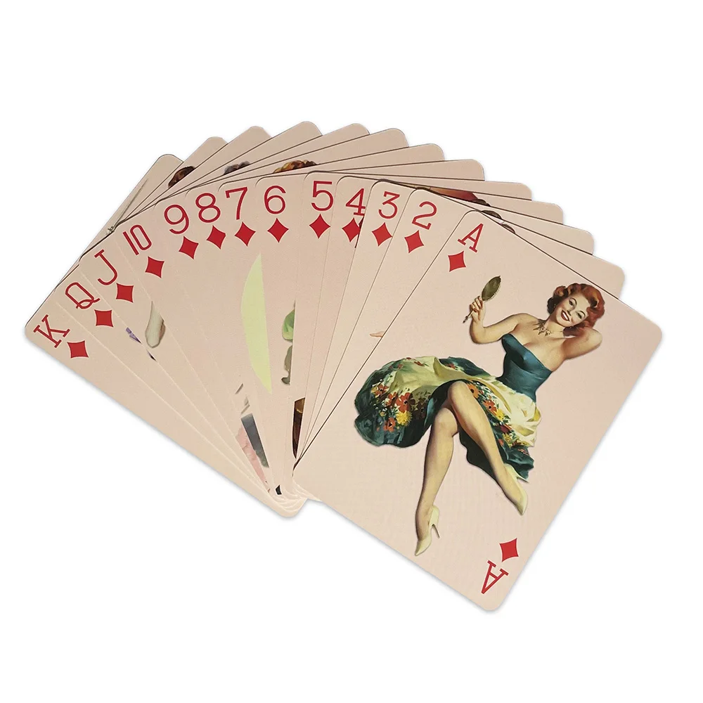 האמריקאי רטרו סקסי גברת יפה ביקיני בנות חמודות משחק פוקר כרטיסי וינטאג', רטרו, קלאסי, אוסף פוקר קלפים - 2