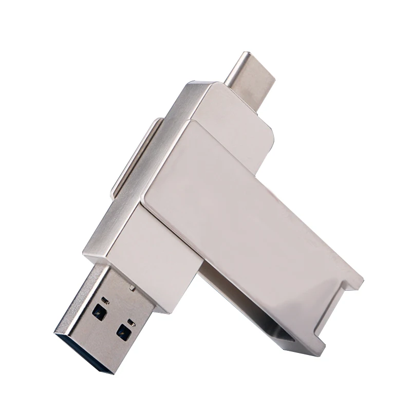 כונן פלאש מקל זכרון USB OTG עט סילבר 32GB 64GB 128GB עמיד למים אופנה מסוג-c U דיסק השתלמות עסקים מתנה - 2