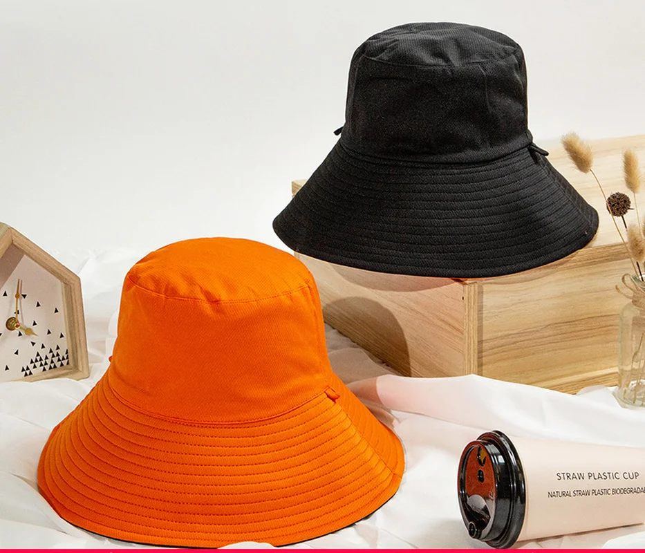 חדשה סתיו חורף חיצוני שמש כובעי ספורט חוף מתקפל פנמה כובעי נשים מוצק צבע קשתות מתכוונן כותנה - 2
