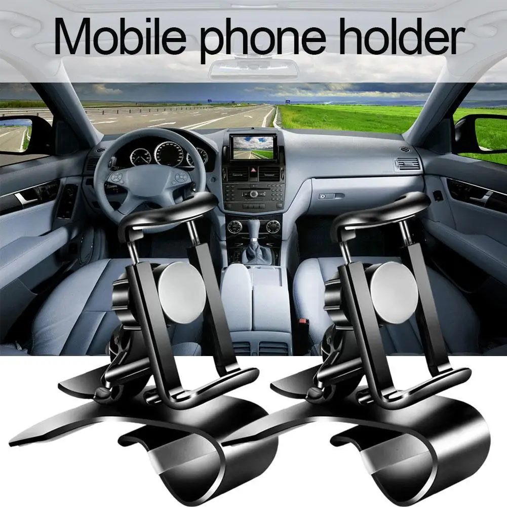 360 סיבוב המכונית מחזיק טלפון אוניברסלי לרכב בעל השליטה טלפון GPS תמיכה הר טלפון סלולארי התומך לעמוד קליפ - 2