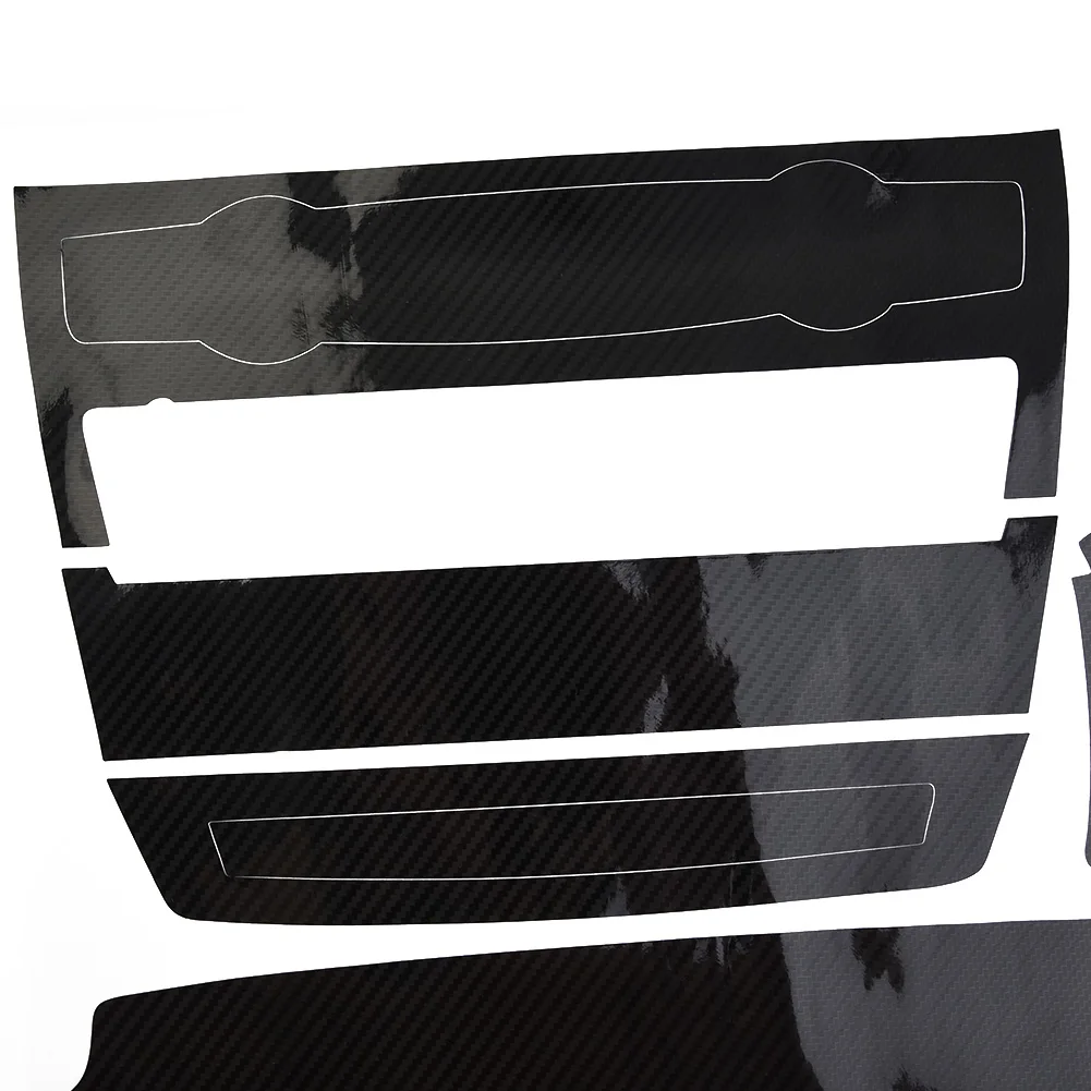 הפנים מדבקה המחוונים לקצץ קישוטים מדבקות ויניל מבריק שחור סיבי פחמן דפוס עבור ב. מ. וו X5 E70 2007-2013 - 2