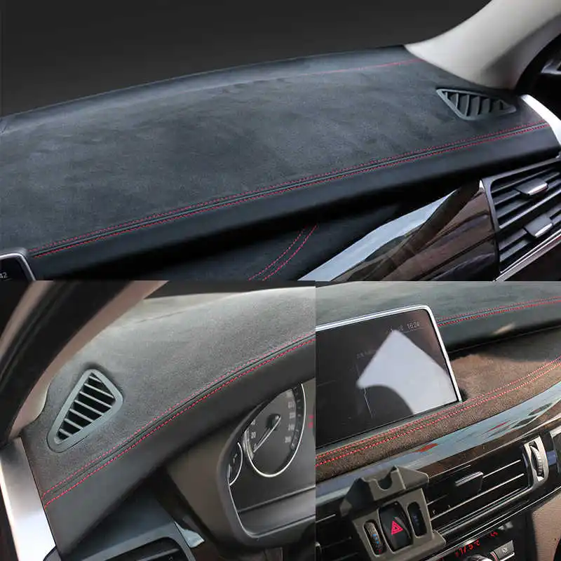 אמיתי אלקנטרה לוח המחוונים במכונית העליונה מכסה על ב. מ. וו X5 F15 2014-2018 מחצלת בצל כרית כרית שטיחים פנים המכונית-סטיילינג - 2