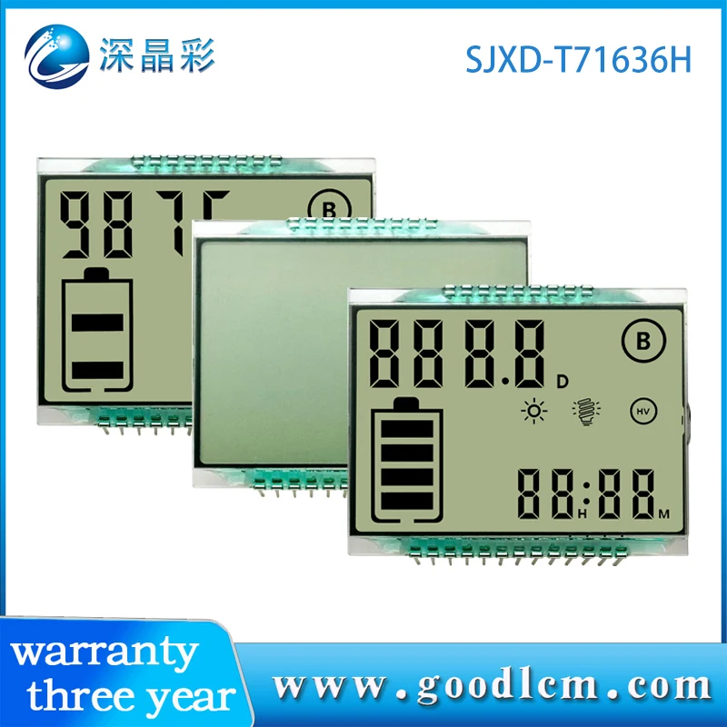 T71636H אחסון אנרגיה שבורה קוד LCD מסך TN חיובי 3.0 v lcd 7 בצבע אחד מותאם אישית מגזר תצוגת lcd - 2