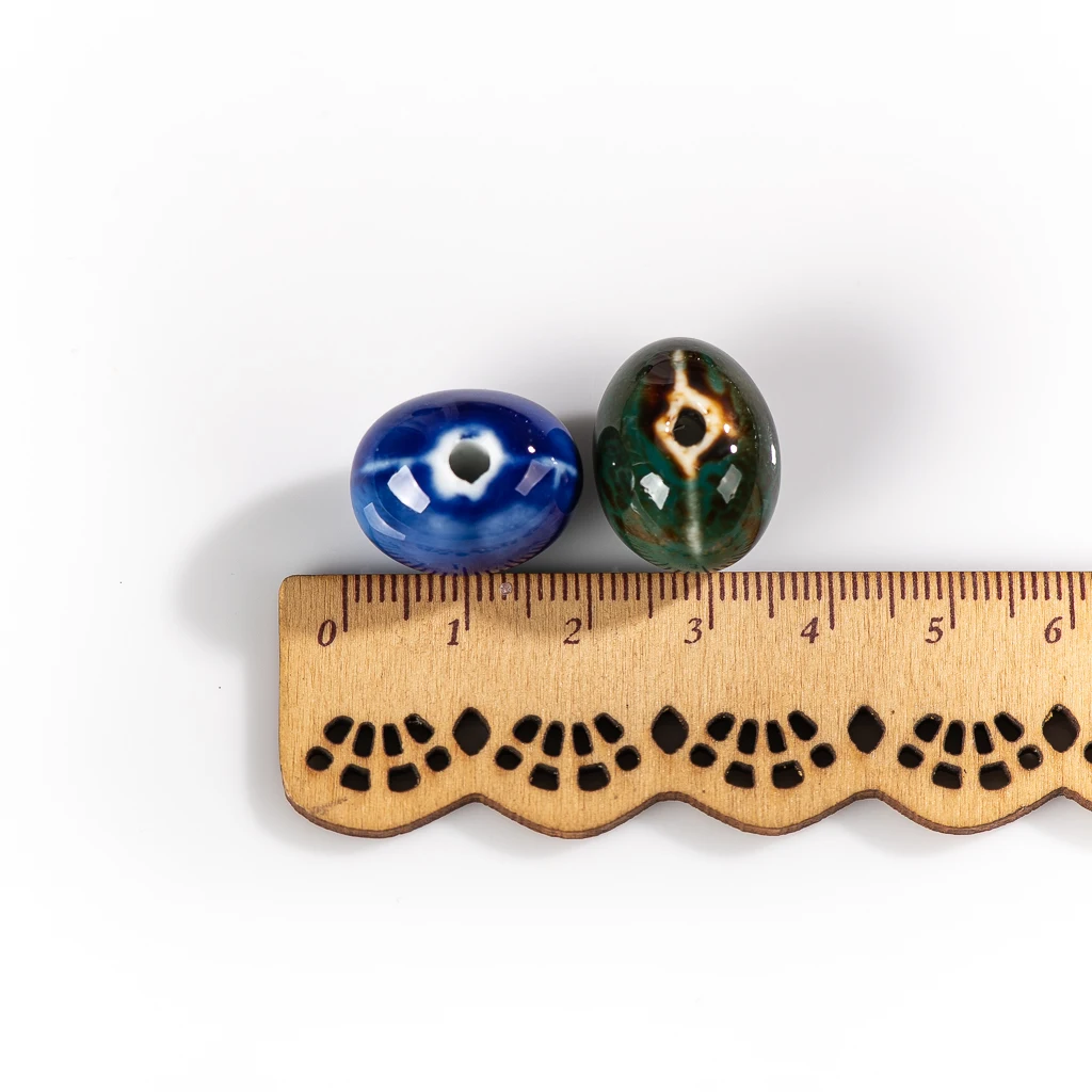 ססגוניות קלאסי שעועית קרמיקה חרוזים רטרו פורצלן תכשיטים אביזרי DIY עבודת יד להכנת #XN409 - 2