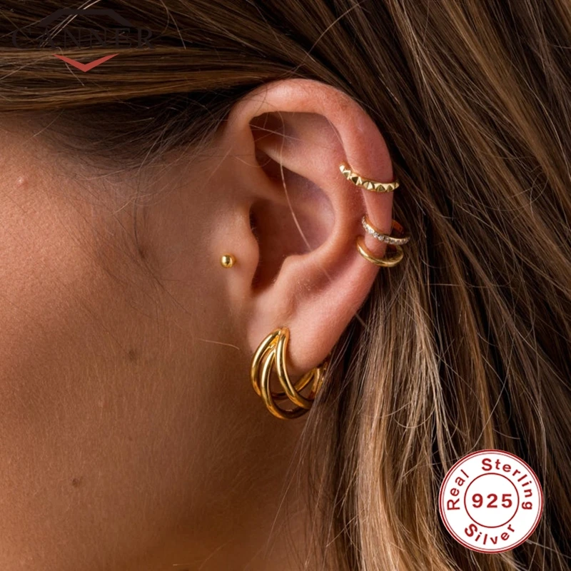 פחית אמיתי 925 כסף סטרלינג עגילים פירסינג Earings לנשים האירופי & האמריקאי יוקרה תכשיטים יפים pendientes - 2