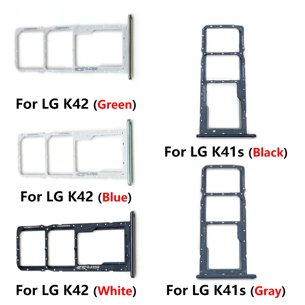עבור LG K22 / K42 / K52 / K62 ה-Sim כרטיס כפול טלפון נייד שקע חריץ מגש הקורא בעל החלפת ה-Sim יציאת מגש חלקי חילוף - 2