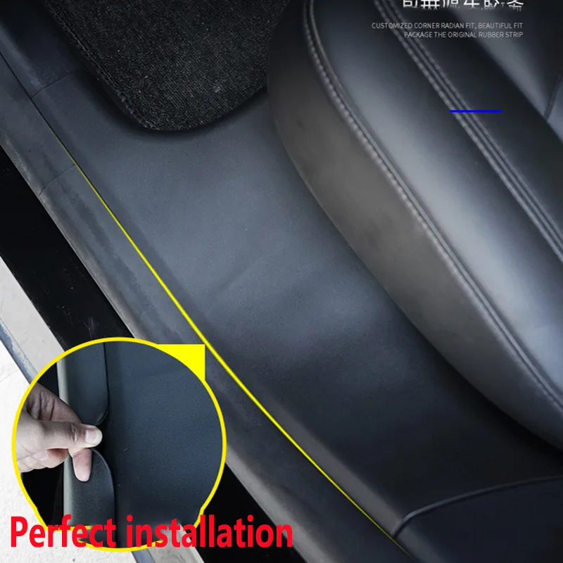 עבור טסלה מודל Y מושב תחת תמיכה הגנה פינה הדלת אדני Anti-Scratch ללבוש עמידים הגנה המקורי ברכב זמש - 2