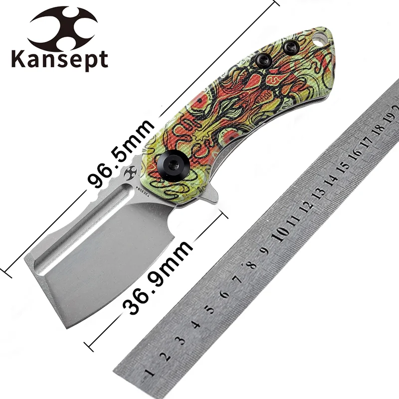 Kansept קליבר מיני Korvid סכינים מתקפלים T3030 154CM להב עם G10-מתים הדפסה להתמודד עם לקמפינג ציד EDC ליל כל הקדושים - 2