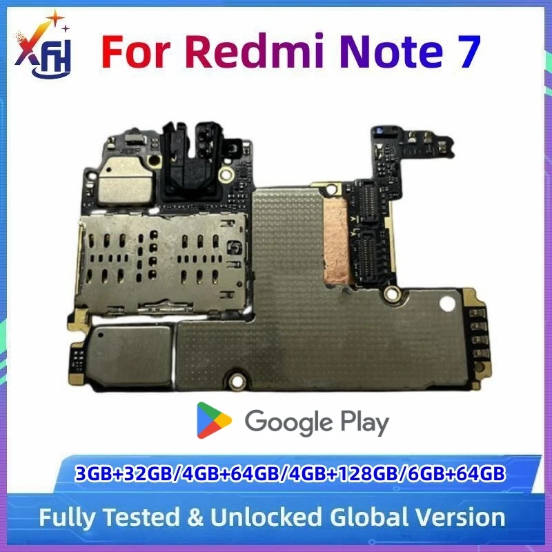 מקורי סמארטפון Mainboard Xiaomi Redmi הערה 7 לוח האם 32GB 64GB 128GB עבור Redmi הערה 7 Pro אלקטרוניים ניידים לוח - 2