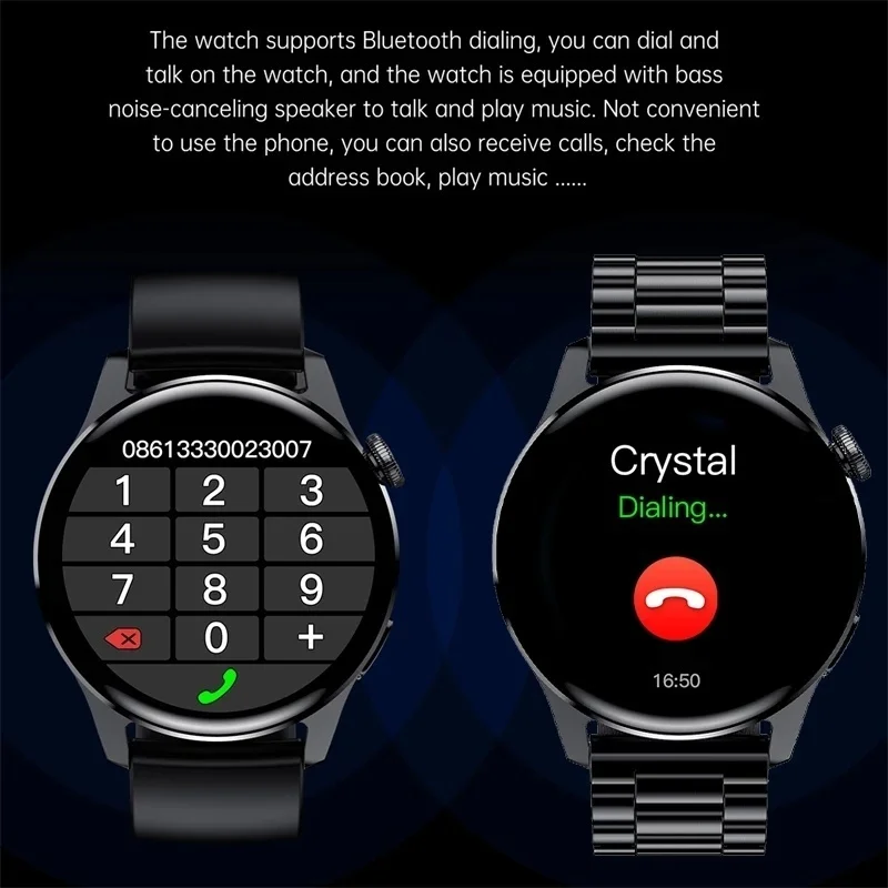 2023 החדש Bluetooth לקרוא שעון חכם גברים מגע מלא ספורט כושר שעונים עמיד למים קצב לב פלדה בנד שעון חכם אנדרואיד IOS - 2