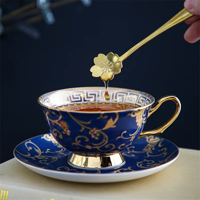 קרמיקה וערכת קפה עצם סין תה חלב ספלים כפול כוסות & צלחות כף מטבח Drinkware מתנות יום הולדת מתנות חתונה תיבת - 2