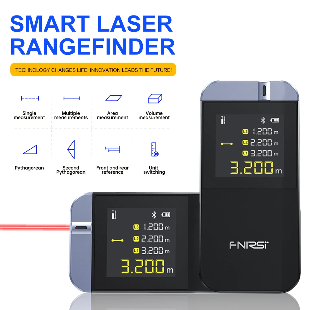 FNIRSI IR40 חכם לייזר למדוד מרחק 40 לייזר מדידה דיגיטלי מד מרחק אפליקציה חכמה דיגיטלי מדויק מד טווח - 2