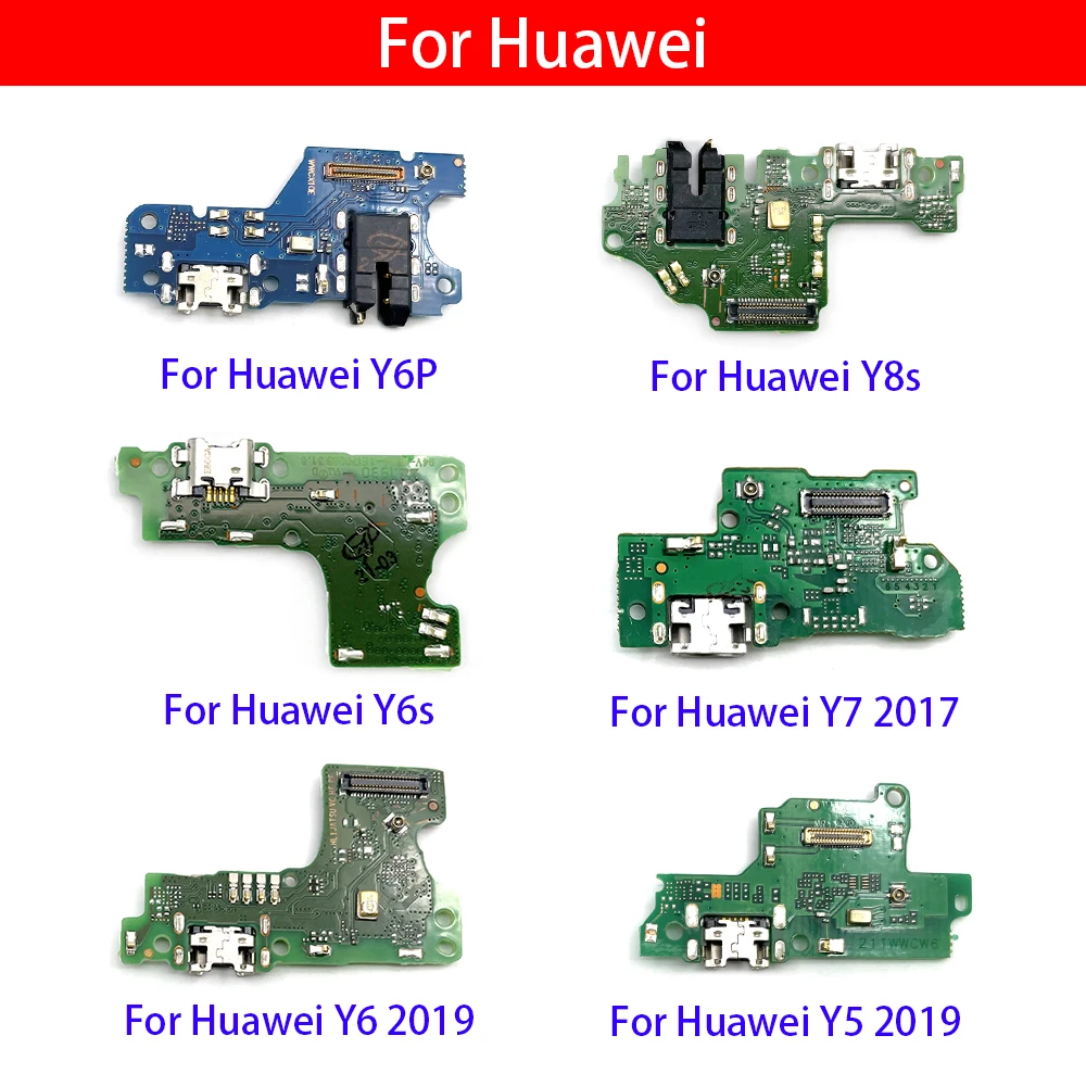10Pcs USB לטעינה יציאת Dock מטען מחבר לוח להגמיש כבלים עבור Huawei Y5 Y6 Y7 Y9 ראש 2017 2018 2019 Y6P Y6s Y7P Y8P Y9s - 2